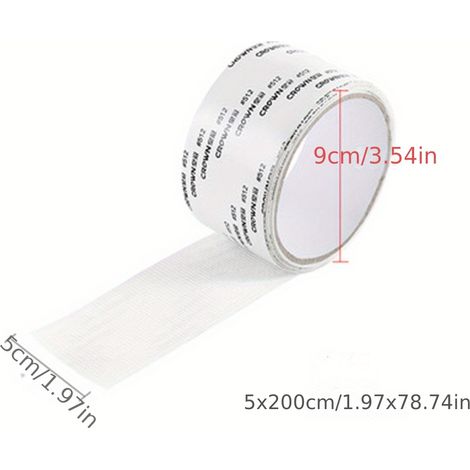Lot de 2 rouleaux adhésifs de réparation pour filet anti-insectes, kit DIY pour moustiquaire de fenêtre enroulable, solution rapide pour raccommoder vos mailles déchirées (1/5)