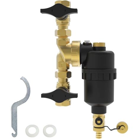Séparateur De Boues Magnétique, Filtre Magnétique Pour Chauffage Piège à Impuretés Avec Vannes D'arrêt DN25/1 Pouce Filtre à Particules Métalliques Protection Chaudière Et Radiateurs (1/5)