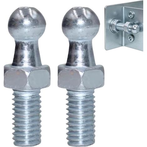 2 Pièces Boulon à Rotule,Boulon à Goujon à Bille,M8 Rotule De Verin Capot,Goupilles à Bille Renforcées pour Vérins à Gaz,Tête Sphérique 10 mm, Compatible Hayons Capots Voiture et Bateaux(Argenté) (1/5)