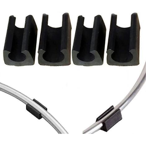 20 pieds de chaise en plastique en forme de U, diamètre 12 mm, noirs, pour chaises en acier tubulaire