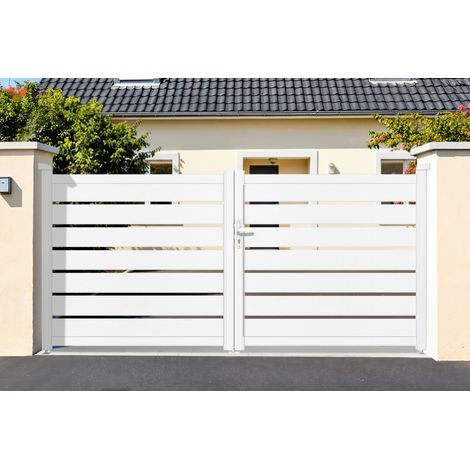 Flügeltor 3,5m VOGEL H.140 Weißaluminium (1/5)