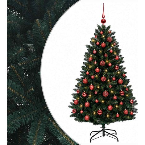 vidaXL Albero di Natale artificiale verde scuro con palline 150