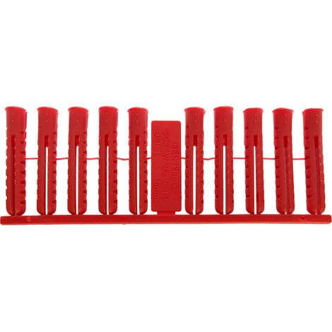 Jcp Premium Plastic Plugs Red - 6.0 x 37mm - Box of 1000 (1/2)