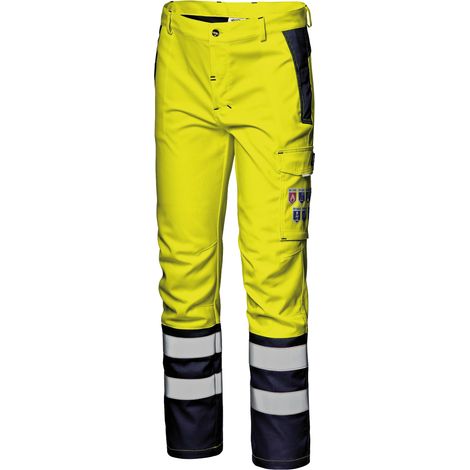 SIR SAFETY SYSTEM SUPERTECH STRETCH Pantalon de travail stretch jaune haute visibilité bleu Taille 44