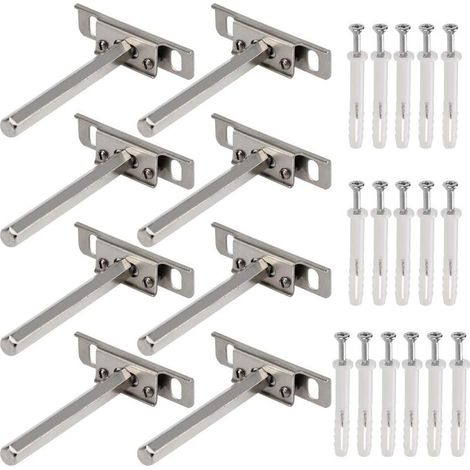 Support Étagère Flottante - Acier Laminé À Froid - Fixation Murale Discrète - Charge Maximale 15 Kg - Pour Rangement Intérieur - 8 Pièces (1/5)