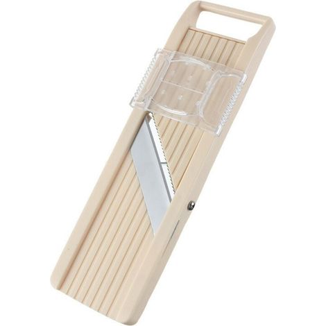 Japanische Mandoline BN-1 mit drei austauschbaren Klingen aus Edelstahl, Elfenbein, Gemüseschneider, Schäler, Edelstahl, cremefarben