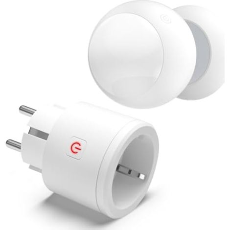 Détecteur de mouvement PIR avec prise sans fil, minuterie intégrée, 3 niveaux de portée, angle de détection de 120°, alimentation par piles, compatible avec les LED, garage, débarras, buanderie (1/5)