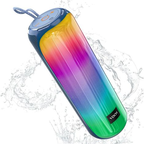 Enceinte Bluetooth Portable sans Fil Haut-Parleur avec Lumières RGB, 40W Stéréo Puissante, Bluetooth 5.3, Appairage TWS, Étanche IPX7, 20H Autonomie pour Fête, Maison, Extérieur, Voyage (Bleu) (1/5)