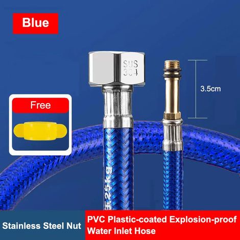 Tuyau d'arrivée d'eau en PVC (60 cm), raccord eau chaude/eau froide, usage domestique