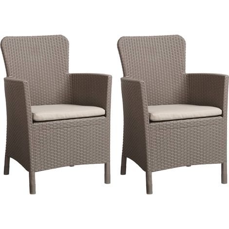 Allibert Sillas de exterior 2 uds Miami Cappuccino (1/3)