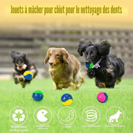 QKURT 3 Squeaky Dog Ball Toy, Indestructible, High Elastic for Training Teeth, Chew Ball for Medium or Large Dogs (1/4)