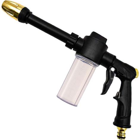 Pistolet de lavage haute pression pour voiture (Lot de 1) — Bouteille à mousse incluse — Pistolet à eau polyvalent pour la maison et le jardin — Doté d'une buse durable à tige longue