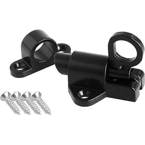 Anneau de sécurité noir pour fenêtre et porte, verrou de porte à ressort, loquet en aluminium (1/5)