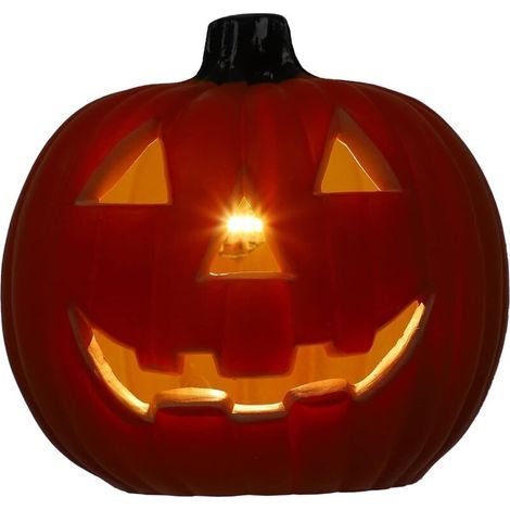 Decorazione lanterna zucca di Halloween, lanterna LED a zucca per Halloween, forniture per feste, statuetta luminosa a zucca per Halloween, decorazione a batteria, adatta per giardino, patio, porta (1/5)