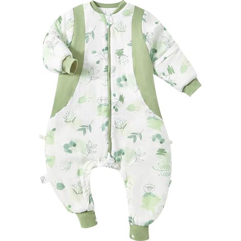 1 gigoteuse pour bébé, à jambes séparées, en fibre de bambou, manches amovibles, 91 cm, 18-25 °C (1/5)
