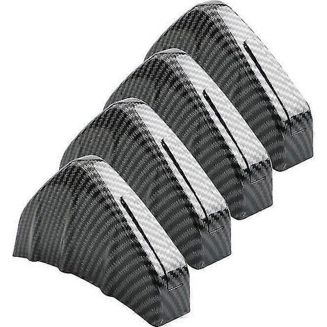 1/4 Stück Universal-Heckstoßstangendiffusor Haifischflossen-Spoiler, Auto-Modifikation, mattschwarze Kohlefaser-Heckstoßstangenlippe, Zubehör – 4x Kohlefaser
