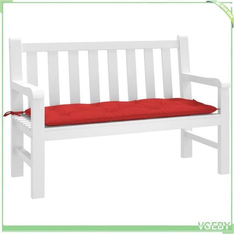 361589 Coussin de banc de jardin rouge 120x50x7 cm tissu oxford (1/5)