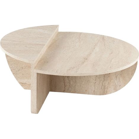 Tavolino Effetto travertino Beige  - Lotto di 2 - ALOEVA (1/6)