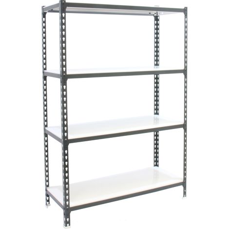 SimonRack Scaffale Portaoggetti, 1500x1200x300 mm, 4 Ripiani, Portata 200 kg per Ripiano, Metallo, Scaffale da Garage, Antracite/Bianco – Simonclick