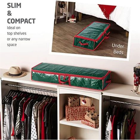 Boîte de rangement pour papier cadeau, organisateur de rangement pour rubans de Noël et décorations