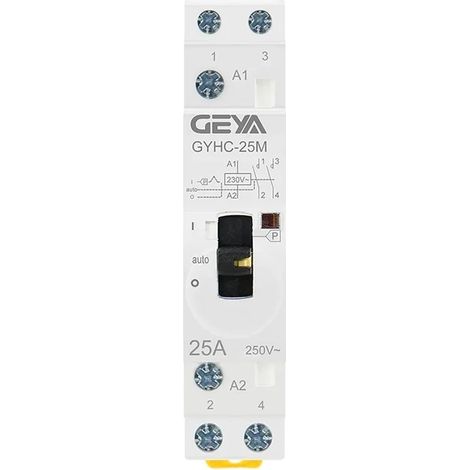 Modular AC Contactor Manual Home Contactor 50/60Hz DIN Rail Type (2P 25A 2NO 220V Manual) (1/4)