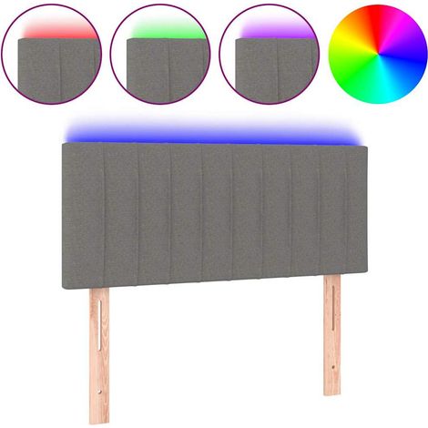 Maison Exclusive - Cabecero con LED de tela gris oscuro 80x5x78/8 (1/5)