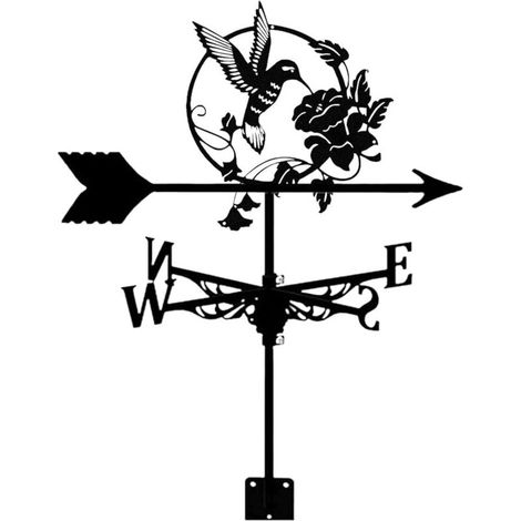 Girouette en métal en Forme de Colibri , indicateur de Direction du Vent, Girouette de Jardin Exterieur,décoration extérieure pour Jardin et Ferme