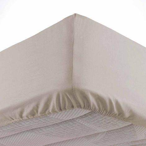 Paris Prix – Drap housse microfibre 140x190cm – Bonnet 30cm – 100% polyester ultradoux – Certification Oeko-Tex Standard 100 – Couleur naturel