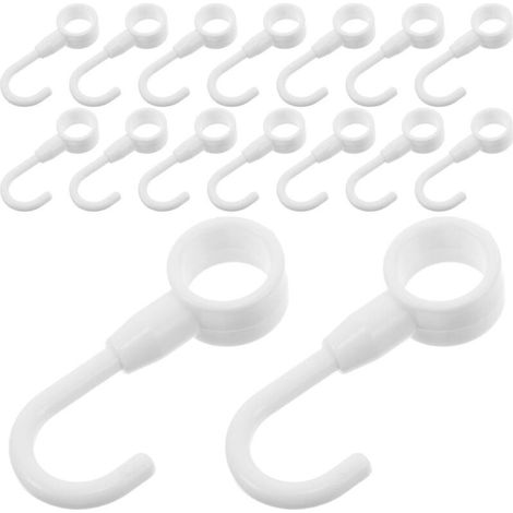 Lot de 100 Crochets en Plastique Blanc pour Tube Rond 12 MMCrochets Polyvalents pour Rangement la Cuisine Atelier et Loisirs CréatifsAccessoires Utilitaires Compacts et (1/4)