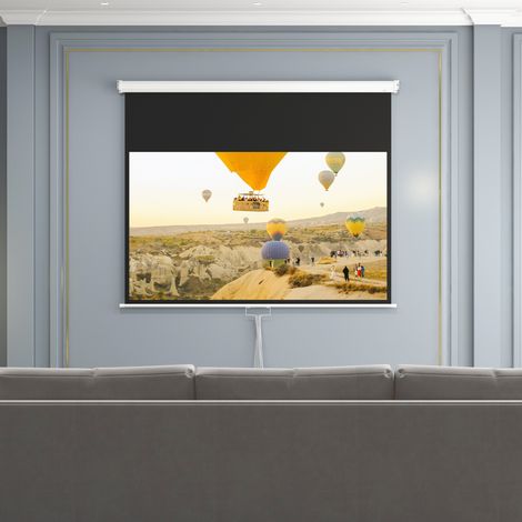 Pantalla de proyección de cine en casa y TV 4K HD de 80 pulgadas (16:9), montaje en pared o techo, 187 x 8 x 150 cm. (1/5)