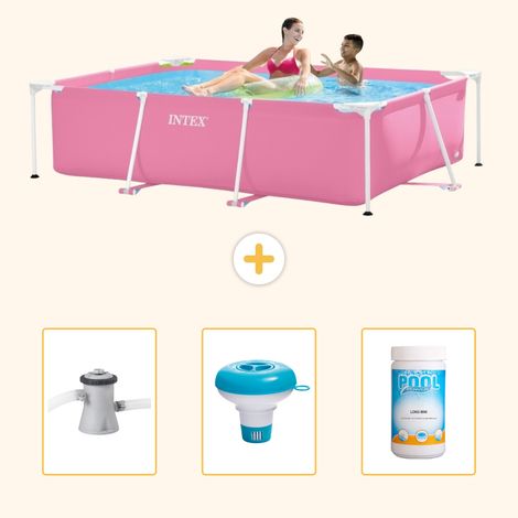 Intex – Piscine tubulaire rectangulaire 220x150x60 cm – PVC renforcé – Installation rapide en 30 minutes – Pompe à filtre 1250L/h incluse