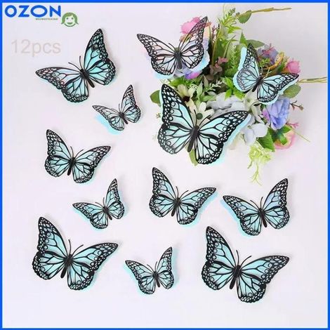 Pegatinas de pared fosforescentes 3D con forma de mariposa para decoración de interiores