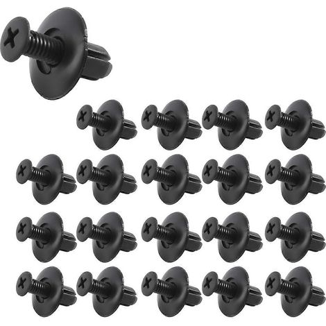 Lot de 20 clips de fixation à expansion pour panneaux, trous de 8 mm, rivets en plastique noirs (1/4)