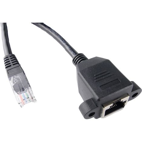 BeMatik - Catégorie 6 Câble UTP avec connecteur mâle pour la fixation à un panneau noir femelle de 1 m (1/4)