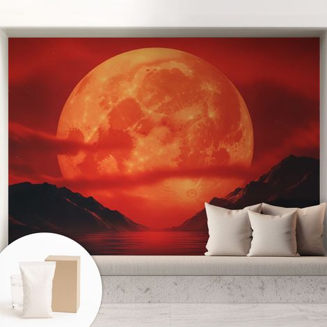 Fototapete Tapete Vliestapete mit Kleber - trendige Wanddeko - Schlafzimmer - Wohnzimmer Nächtliches Phänomen 208x146 cm (1/5)