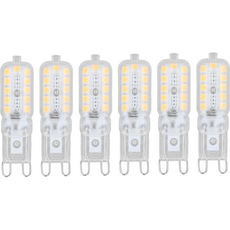 Ampoule LED G9 5W, couvercle Transparent, 22LED, variable, pour plafonnier, applique murale, lampe de Table, blanc chaud, 110-140V, 6 pièces (1/5)