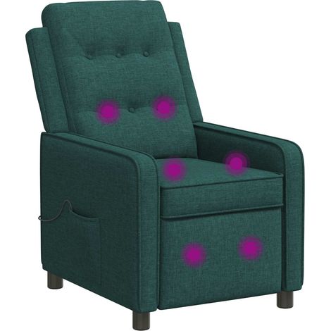 Poltrona massaggiante reclinabile Verde Scuro 65 x 93 x 102 cm vidaXL (1/5)