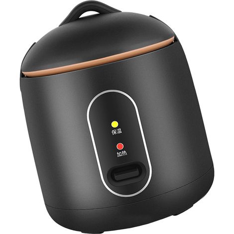 Arrocera – Mini arrocera con presión automática, 1,2 l, negra, incluye olla y colador. (1/5)