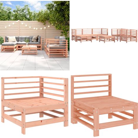 Salon de jardin 7 pcs bois massif douglas - Salon De Jardin - Mobilier De Jardin - Ensemble De Salon - Meubles De Jardin - Bois Massif - Home & Living (1/5)