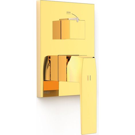 TRES 20228110OR RAPID-BOX Pieza Vista para Caja Empotrada de 2 Vías Color Oro 24K - ref: 20228110OR