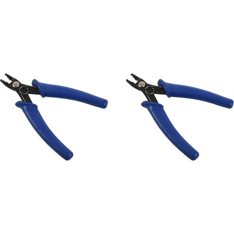 2 pinces à sertir pour perles - Outil de création de bijoux - Pince à perler bleue (1/5)