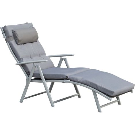 Gartenstuhl easycomfort klappbar verstellbare Rückenlehne 137x63,5 cm