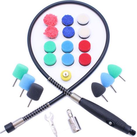 22-Piece Car Detailing Polishing Kit: Foam discs, polishing strips for door handles and small surfaces, mini rotary polisher, home polishing tool (1/5)