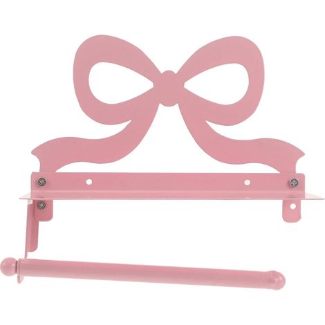 Porte-masque de salle bain rose avec nœud, élégant et moderne en (1/5)