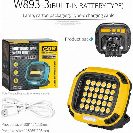 Lampe torche LED rechargeable - Batterie externe portable - Camping - Étanche - Longue portée
