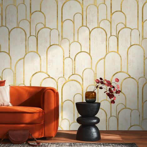 A.S. Creation Livingwalls Fototapete The Wall III 398571 Eine Rolle Ein Motiv 159 x 280 cm Creme Beige Gold (1/4)