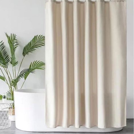 Rideau De Douche - Polyester Imperméable Anti-moisissure - Pour Salle De Bain - Beige - 180 x 200 cm (1/4)