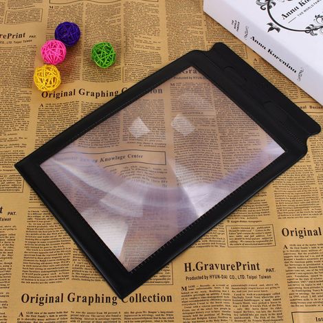Loupe A4 pleine page grossissante x3, grande loupe pour la lecture, lentille en PVC (1/5)