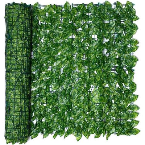 Clôture Feuilles Lierre, Jardin Haie Artificiel en Rouleau, Clôture d'intimité, pour Balcon Cour Arrière Patio, A/0.5x1m (1/5)