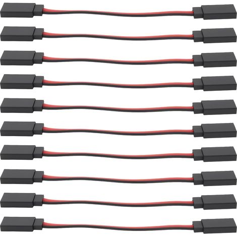10pcs Rallonges de Cable Femelle vers Femelle Compatible avec Connecteur Futaba JR pour Connexions Servo d'extension 10 cm (1/5)